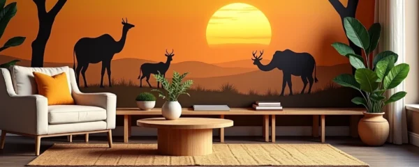 Papier peint savane